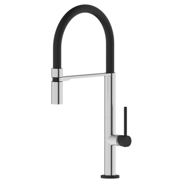 GÜNTER&HAUER Virtuves Jaucējkrāns STERN Brush Black | Viena Svira, 360° Rotācija, 8 l/min Patēriņš