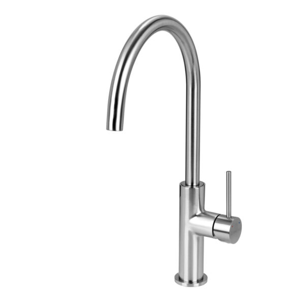 GÜNTER&HAUER Virtuves Jaucējkrāns STROM Brush | Viena Svira, Matēts Tērauds, 360° Rotācija