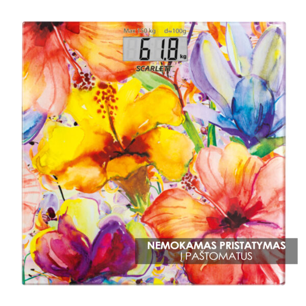 Scarlett Vonios svarstyklės SC-BS33E071 | Grūdintas stiklas, 180 kg, Automatinis valdymas (Kopija)