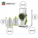 KING Hoff Būgninė Tarka KH-1960 | 3 Keičiami Būgnai, Nerūdijantis Plienas, Vakuumis Pagrindas