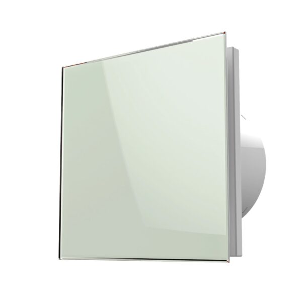 VLano Ventilators EOS 100 H WH | Ø 100 mm, Balts Stikls, Ar Mitruma Sensoru un Taimeri, Īpaši Kluss (25 dB)