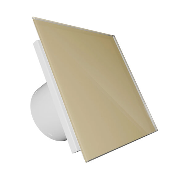 VLano Stikla Panelis EOS Beige Light | Piemērots Ø100/Ø125 mm Ventilatoriem, Borosilikāta Stikls