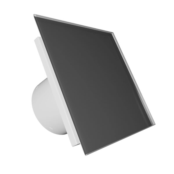 VLano Stikla Panelis EOS Silver Gray | Piemērots Ø100/Ø125 mm Ventilatoriem, Matēts Sudrabs/Pelēks Stikls