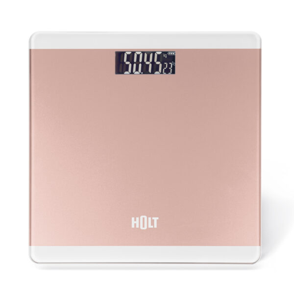 Holt Vannas istabas svari HT-BS-008 Rose | Rūdīts stikls, 180 kg, Temperatūras sensors