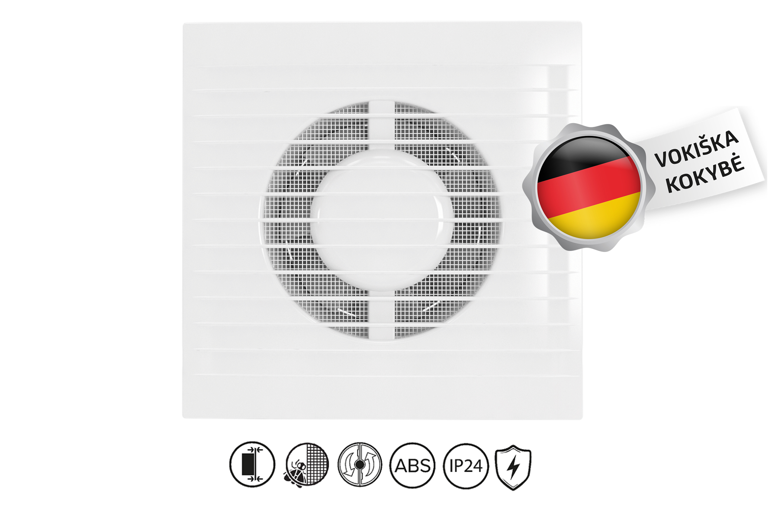 Vonios-Ventiliatorius-Vlano-E-100-S-ST-100-125-mm-11 Vlano Vannas istabas ventilators E 100 S (Vienkārša komplektācija) | Ø 100 mm, Kluss (35 dB), Ar vārstu - Image 1