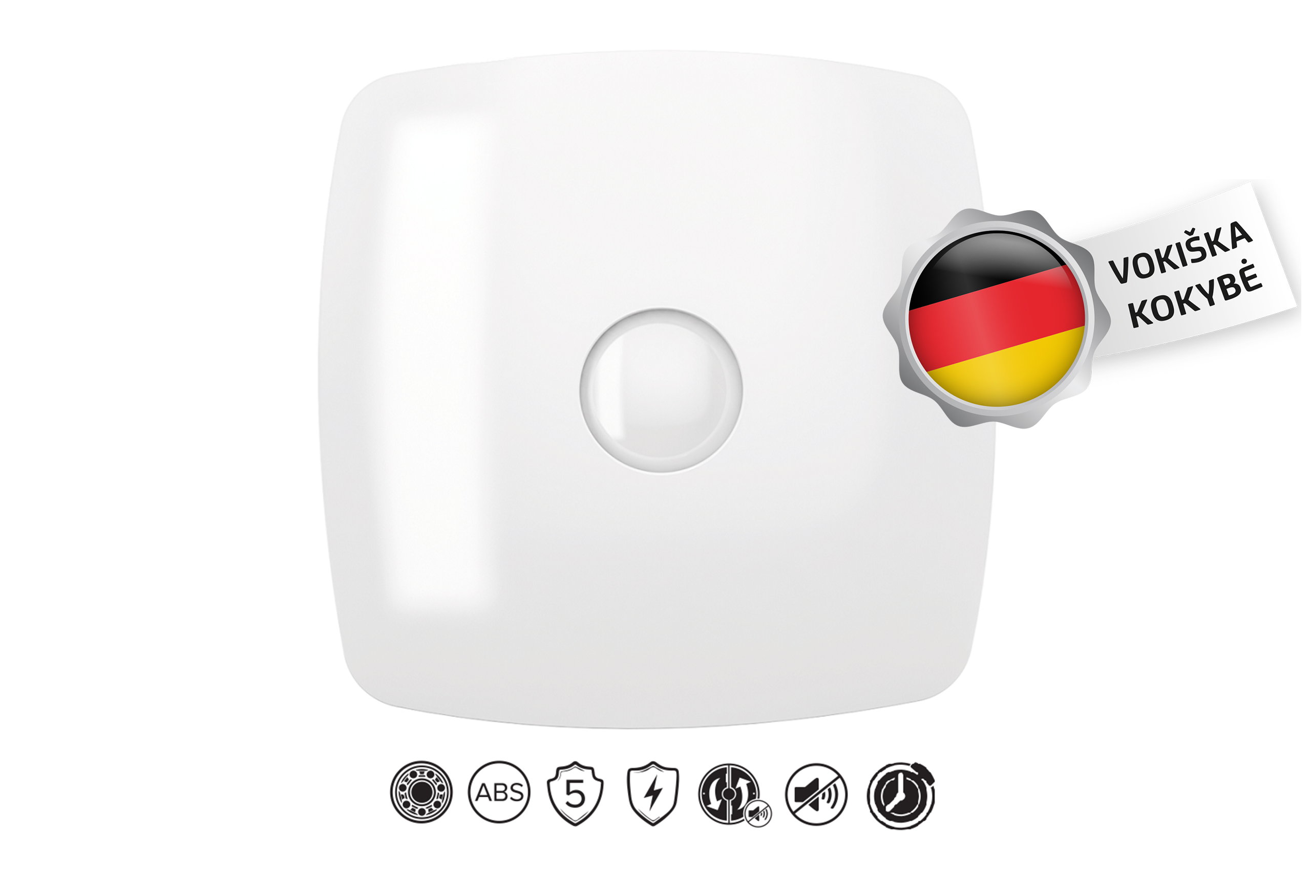 Vonios-Ventiliatorius-Vlano-ENSO-100-T-Su-Laikmaciu-⌀100-mm Vlano Vonios ventilators ENSO 100 T | Ø 100 mm, Regulējams taimeris, Kluss (32 dB) - Image 1