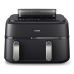 Philips Airfryer XXL NA551/00 5000 serija | 9 L, 2750 W, Dvigubas krepšys, Juodas/Plieno