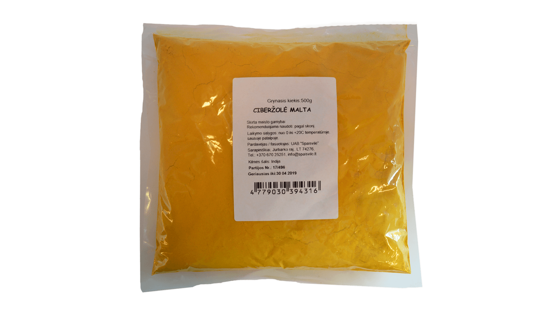 ciberzoles-milteliai Maltas kurkums, 500 g - Image 1