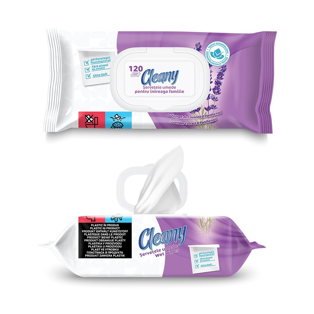 dregnosios-serveteles-cleany-lavender-extractpanthenol-120-vnt-1 Mitrās salvetes CLEANY LAVENDER EXTRACT&PANTHENOL, 120 gab - Image 1