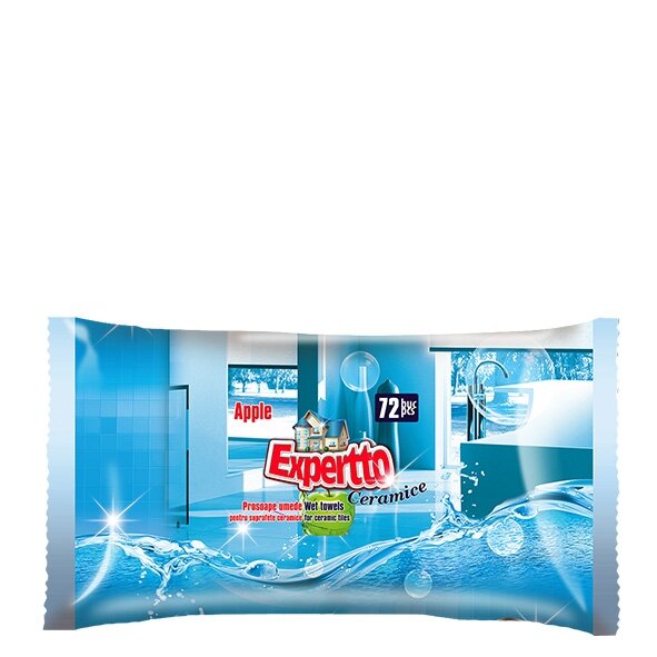 Mitrās salvetes keramikas virsmām EXPERTTO, 72 gab.