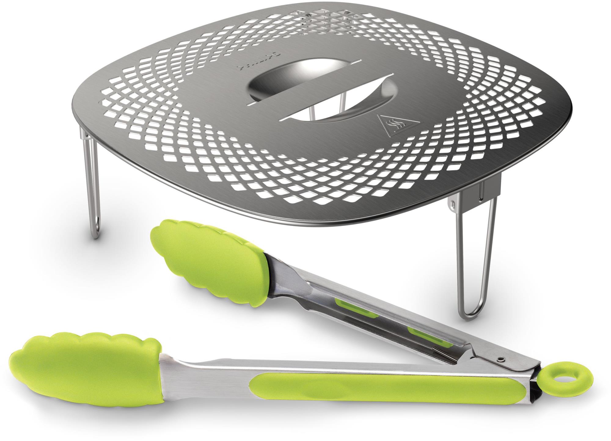 e67b1818-d024-41d4-836b-73300a300629 Philips Airfryer XXL Uzkodas komplekts HD9954/01 | Divstāvu plaukts, Nerūsējošais tērauds - Image 1