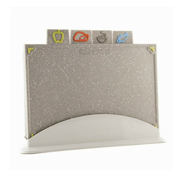 GIPFEL 4 Griešanas dēļu komplekts MARBLE 3251 | Ar statīvu, higiēniskais marķējums, var mazgāt trauku mazgājamā mašīnā