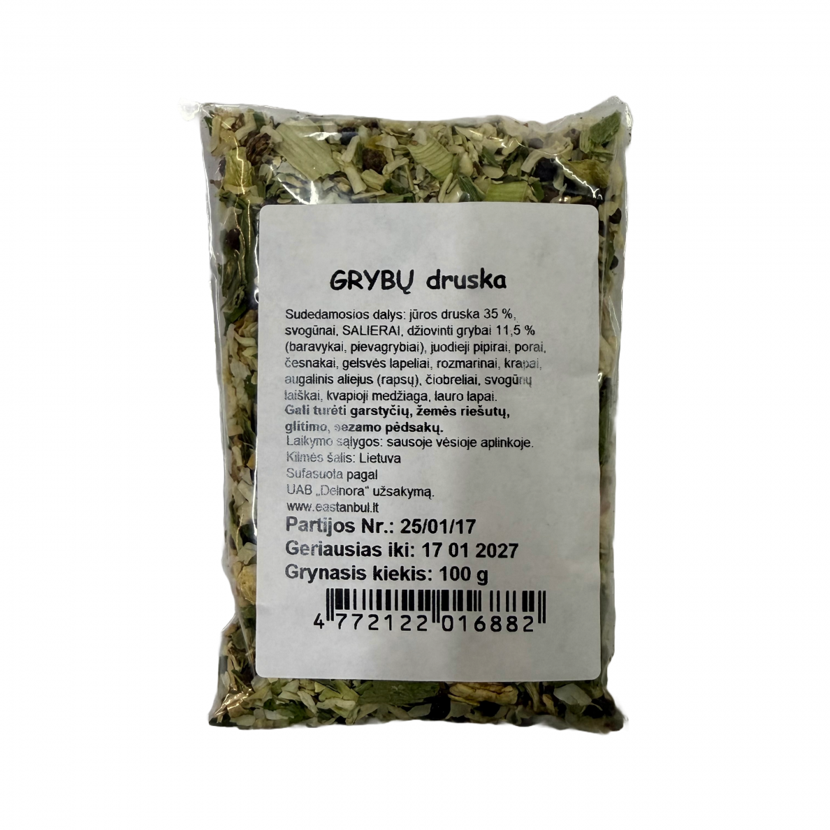 grybu-druska-100g-1 Grybų Druska (Prieskonių Mišinys) | 100 g, Su Baravykais ir Pievagrybiais (11.5%)