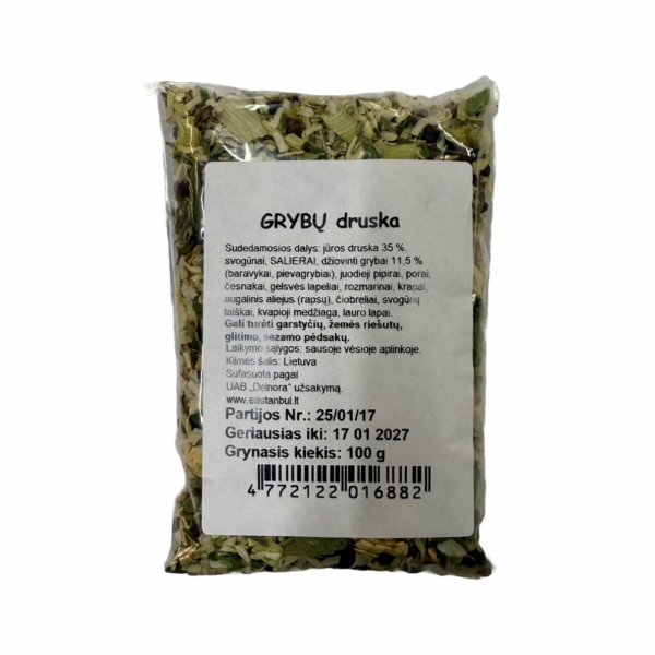 Grybų Druska (Prieskonių Mišinys) | 100 g, Su Baravykais ir Pievagrybiais (11.5%)