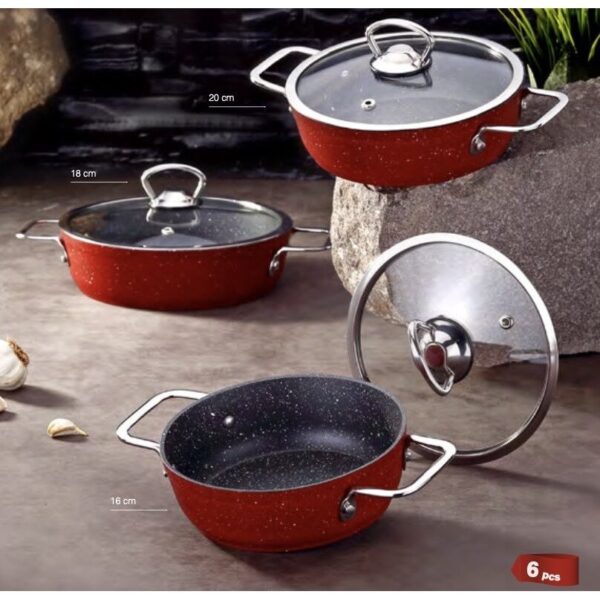 6-daļīgs dziļo pannu komplekts BONERA MARBELLA