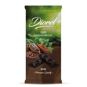 DIOREL Juodasis šokoladas, 80 g | Kreminis skonis, Be riešutų, Turkų gamybos