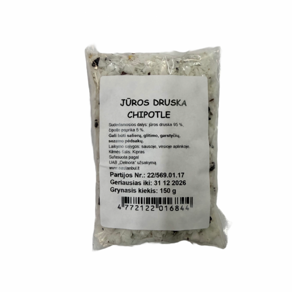 Jūros Druska CHIPOTLE | 150 g, Dūminis Aromatas, Pikantiškas Skonis, Griliui
