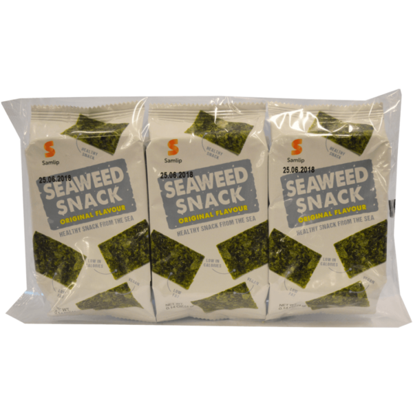 Jūras aļģu uzkoda (oriģinālās garšas ar sāli) SAMLIP, 12 g