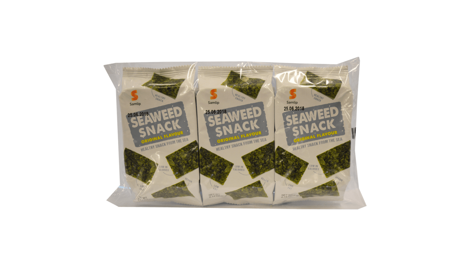 jurzoles-uzkandis-samlip-3x4g Jūras aļģu uzkoda (oriģinālās garšas ar sāli) SAMLIP, 12 g - Image 1