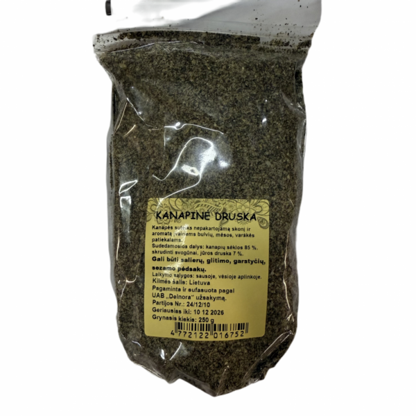 Kanapinė Druska 250 g | Su Skrudintais Svogūnais, 85% Kanapių Sėklų