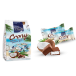 VIGOS Kokosiniai Batonėliai "Crony" 500 g | Šokolado Glaistas, 60% Kokoso Įdaras