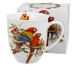Keraminis puodelis „Bird World SCARLETS MACAW PARROTS“ (400 ml) – egzotiška spalvų ir gamtos harmonija