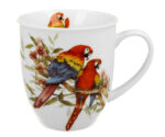 Keraminis puodelis „Bird World SCARLETS MACAW PARROTS“ (400 ml) – egzotiška spalvų ir gamtos harmonija