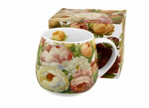 Keraminis puodelis „PIWONIE“ (430 ml) – romantiškas dizainas su bijūnų motyvu