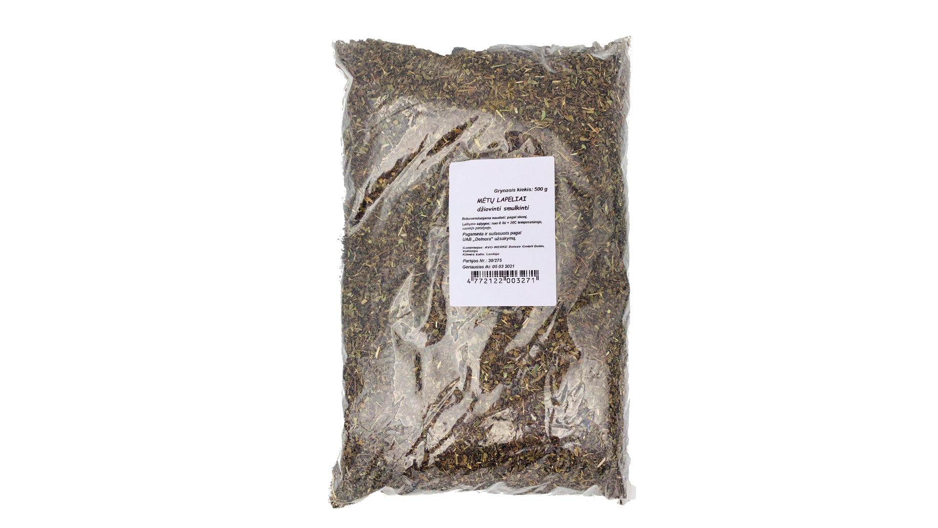 metos-lapeliai-smulkinti Smalcinātas piparmētru lapas, 500 g - Image 1