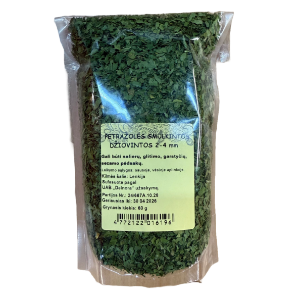 Smalkinātas kaltētas pētersīļi 2-4mm, 60g