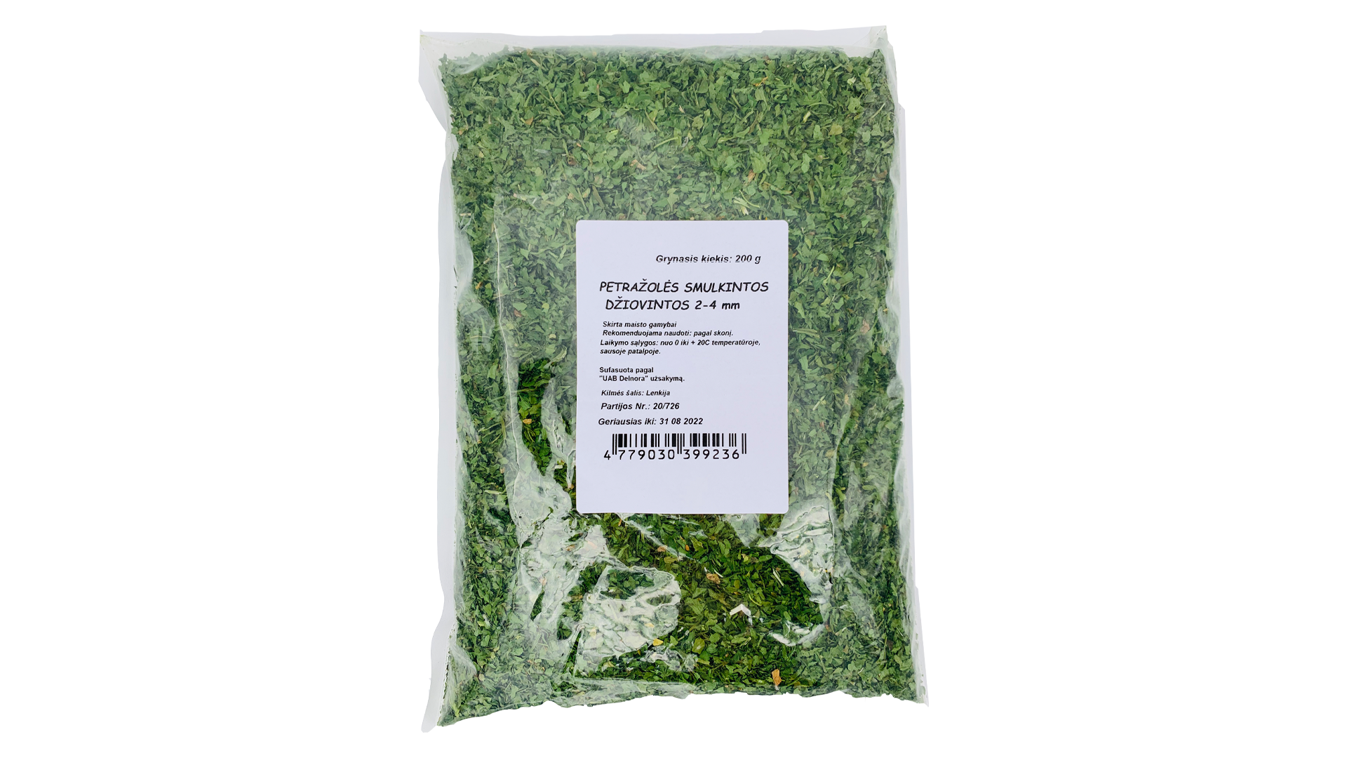 petrazoles-smulkintos-dziovintoszalios Petražoles smalcinātas kaltētas (zaļas), 200 g - Image 1