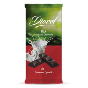 DIOREL Pieninis šokoladas, 80 g | Kreminis skonis, Be riešutų, Turkų gamybos