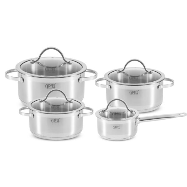 GIPFEL Katlu komplekts VICTORY 1551, 8 daļas | 18/10 tērauds, 3 slāņu indukcijas pamatne