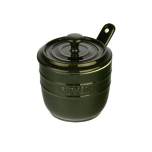GIPFEL Cukrinė su šaukšteliu Majolica 3916 | 0.25 L, Keramika, Tamsiai žalia