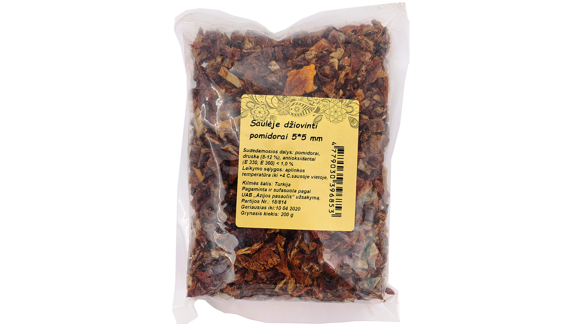 sauleje-dziovinti-pomidorai-5×5-mm Saulē kaltēti tomāti 5x5 mm, 200 g - Image 1