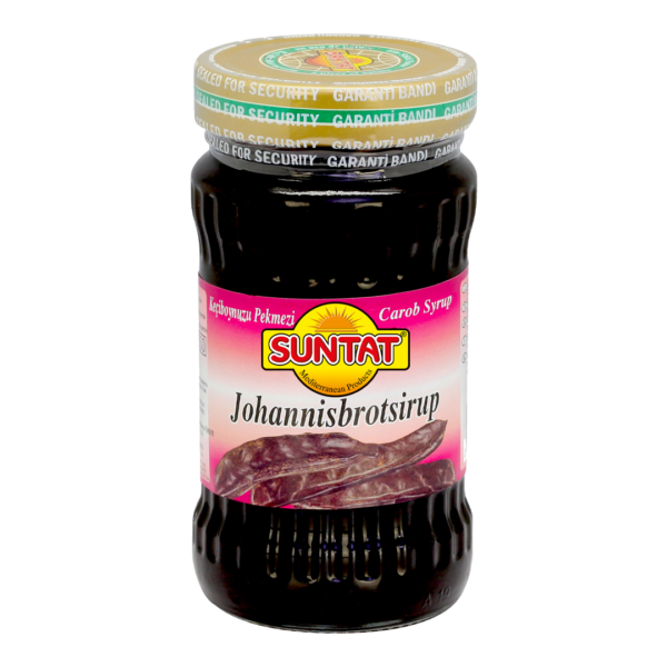 Saldā karobu pupiņu sīrups bez pievienotā cukura SUNTAT, 390 g