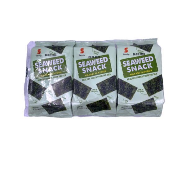 Jūras aļģu uzkoda (vasabi garša) SAMLIP, 12 g