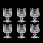 Elegantiškos taurelės ant kojelės „Vintage Crystal“ | 50ml, 6vnt. rinkinys