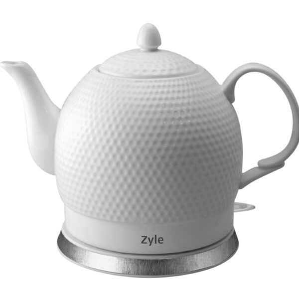 ZYLE Keramikas tējkanna ZY12KW | 1,5 l, 1200 W, balta, bez toksīniem, klusa darbība