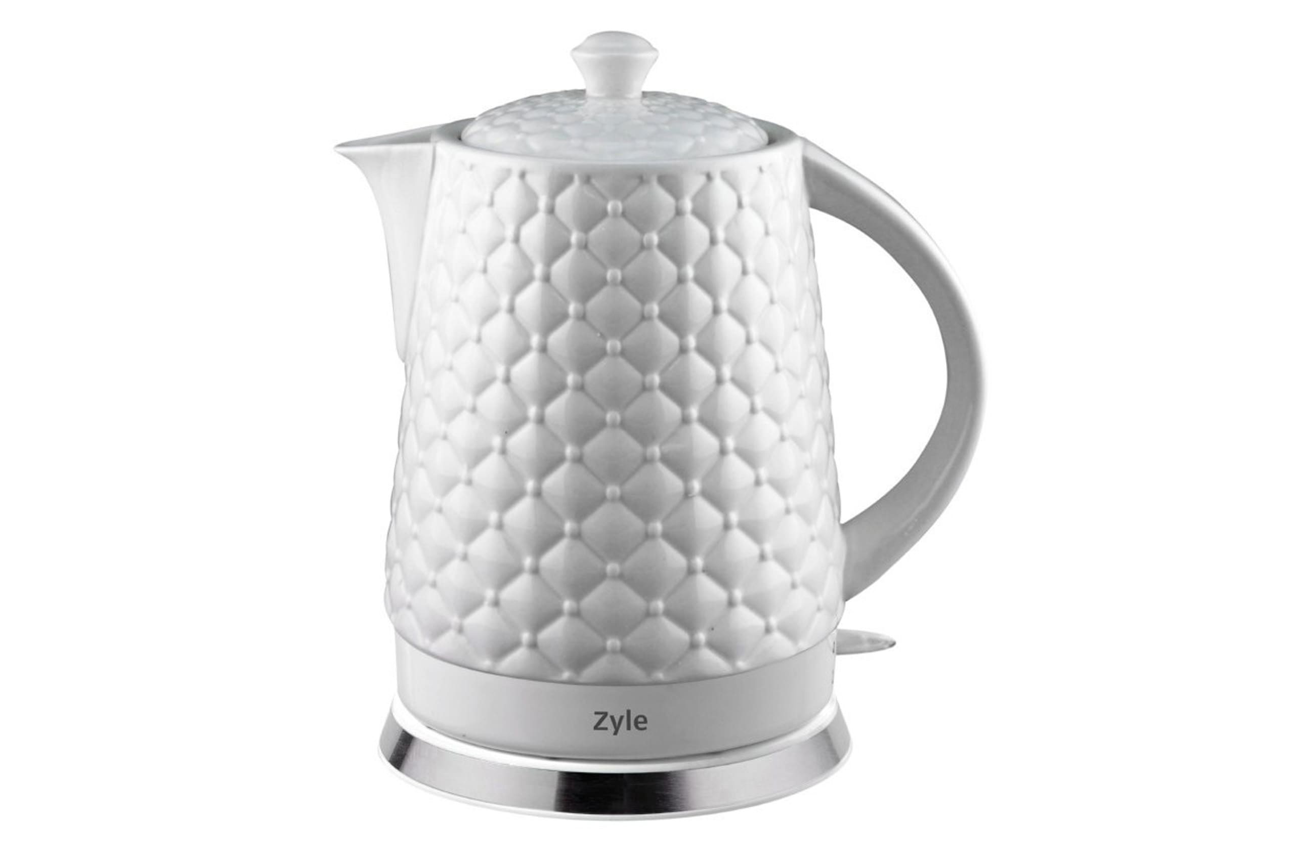 virdulys-ZY15KW ZYLE Keramikas tējkanna ZY15KW | 1,5 l, 1200 W, balta, bez toksīniem, klusa darbība - Image 1
