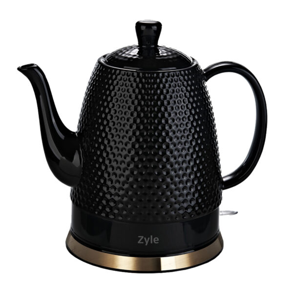 ZYLE Keramikas tējkanna ZY17KWG | 1,5 L, 1200 W, Balta/Zelta, Bez toksīniem