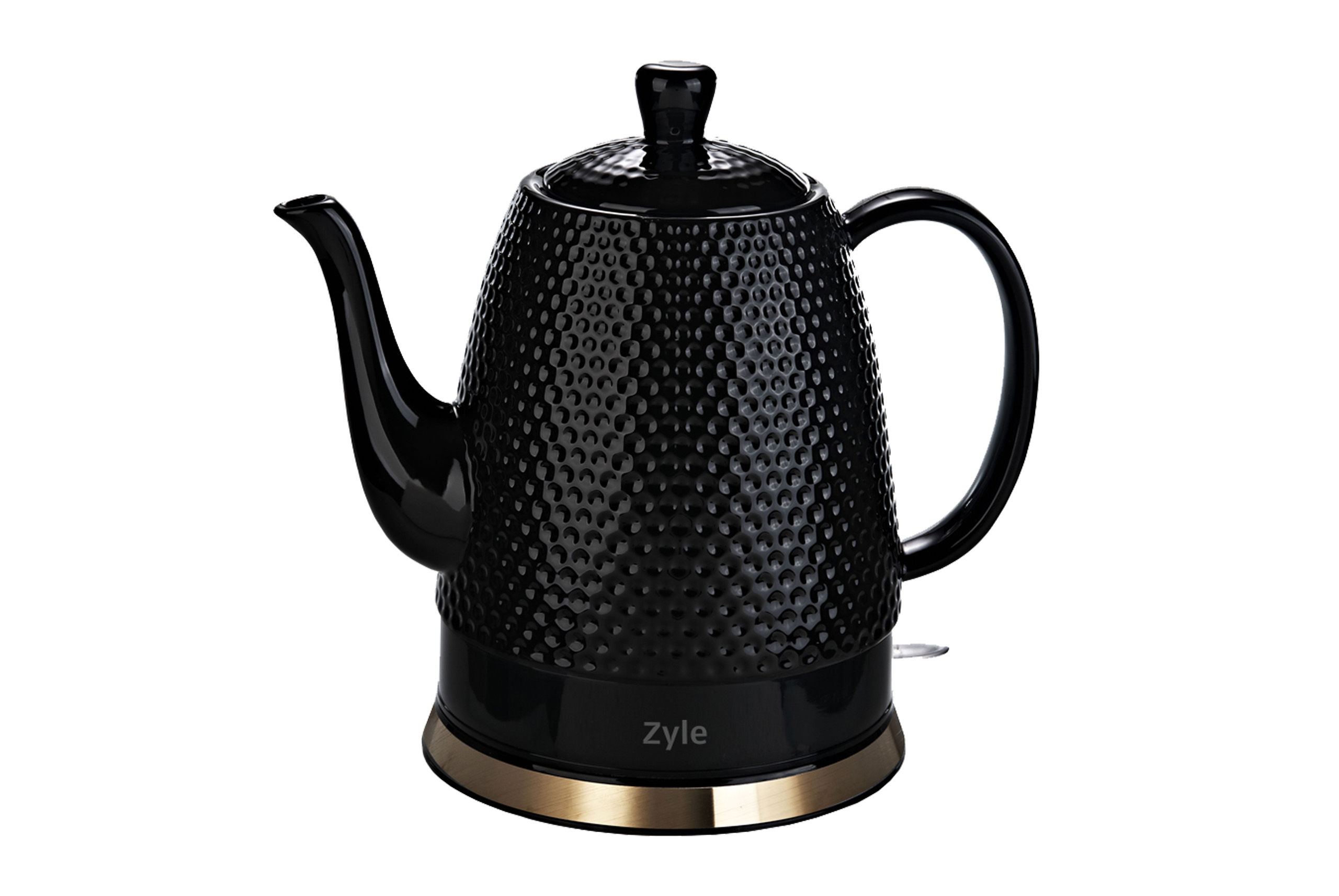 virdulys-ZY17KWG ZYLE Keramikas tējkanna ZY17KWG | 1,5 L, 1200 W, Balta/Zelta, Bez toksīniem - Image 1