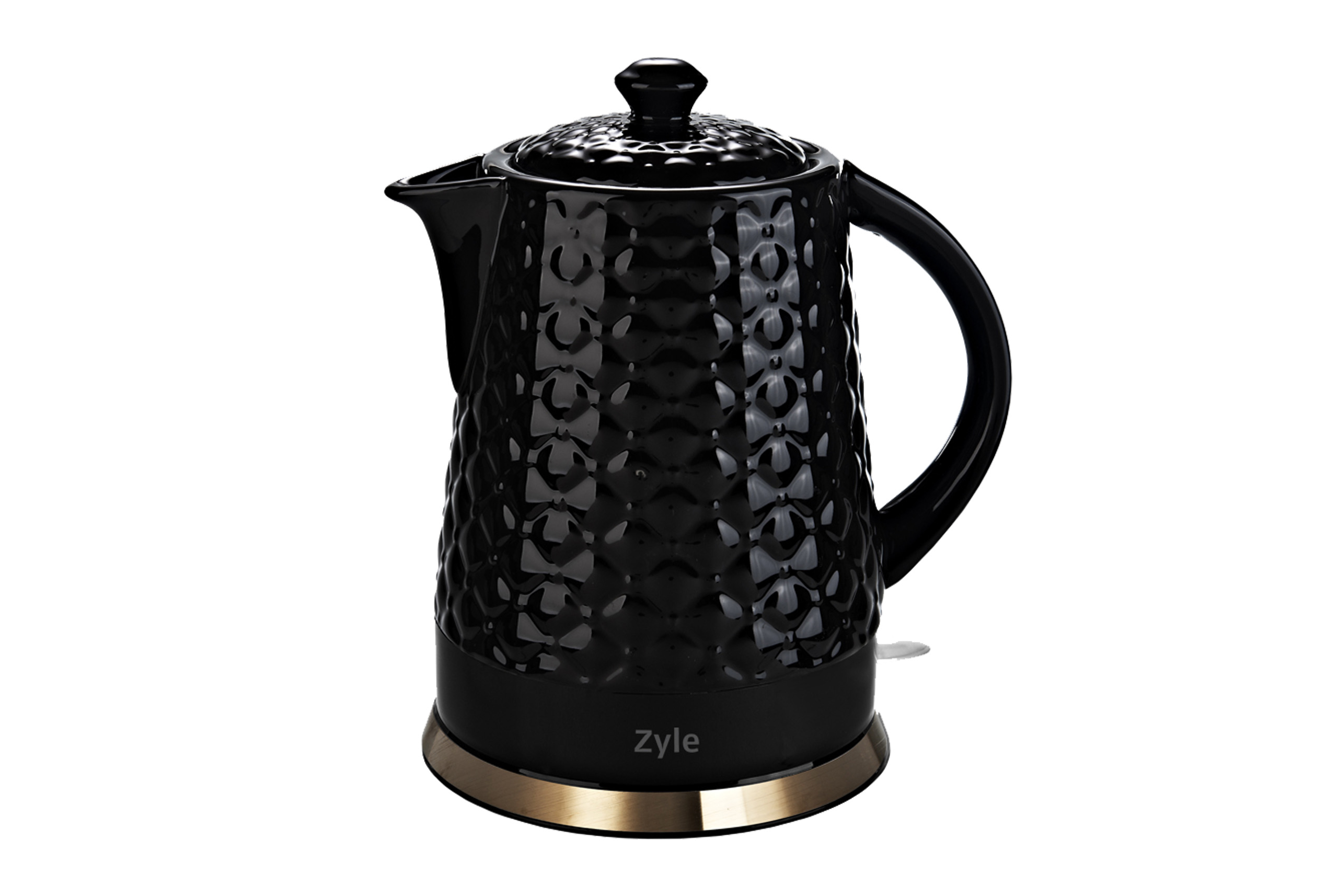 virdulys-ZY18KWG ZYLE Keramikas tējkanna ZY18KWG | 1,5 l, 1200 W, balta/zelta, bez toksīniem - Image 1