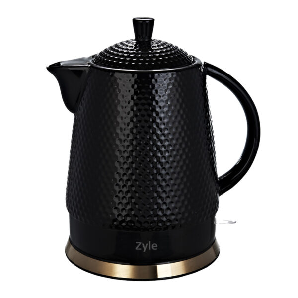 ZYLE Keramikas tējkanna ZY19KWG | 1,5 l, 1200 W, balta/zelta, bez toksīniem