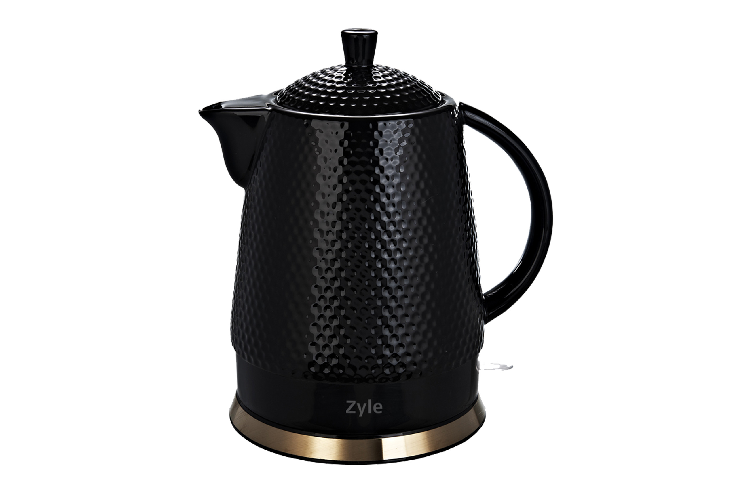 virdulys-ZY19KWG ZYLE Keramikas tējkanna ZY19KWG | 1,5 l, 1200 W, balta/zelta, bez toksīniem - Image 1