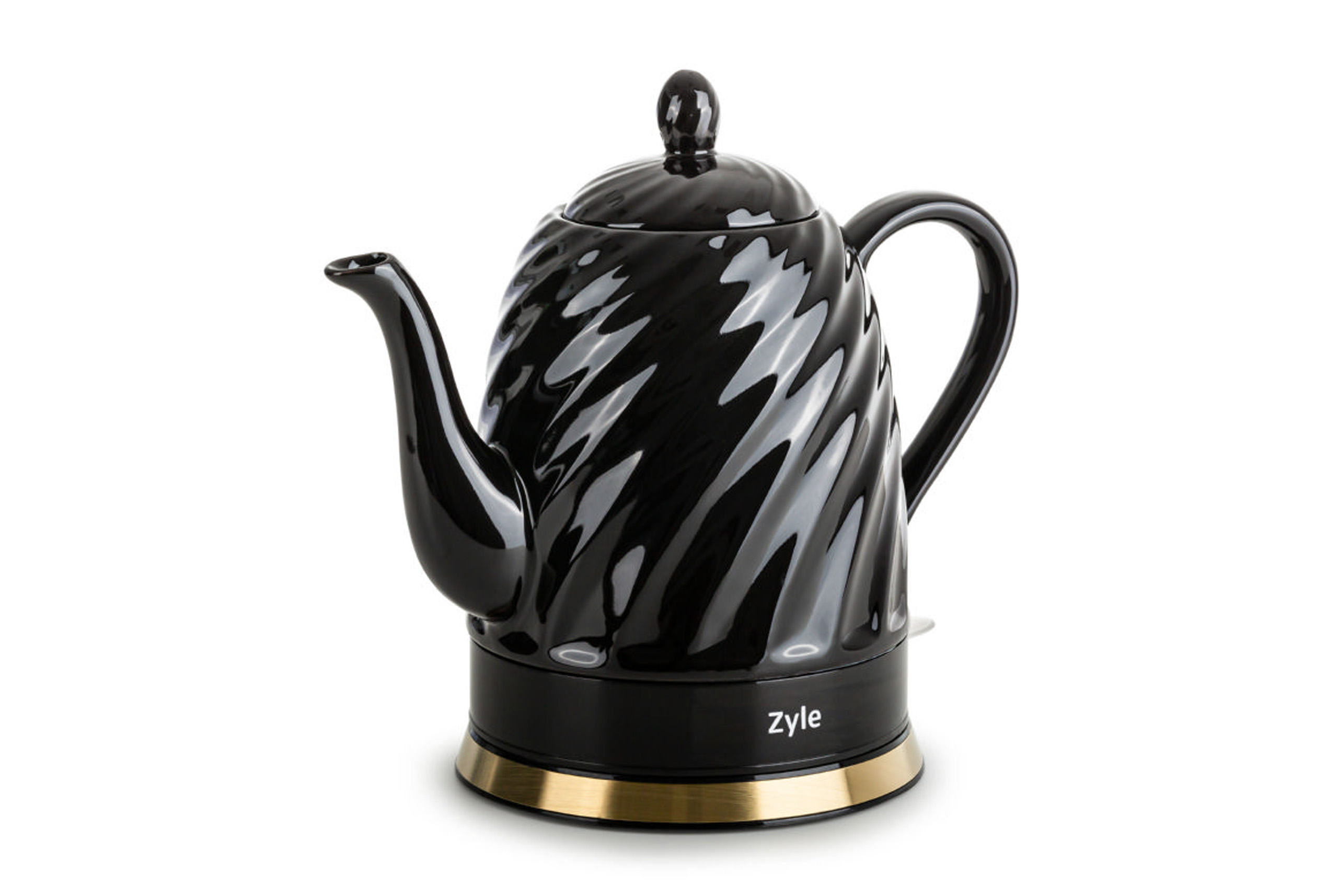 virdulys-ZY20KWG ZYLE Keramikas Tējkanna ZY20KWG | 1,5 L, 1200 W, Balta/Zelta, Bez Toksīniem - Image 1