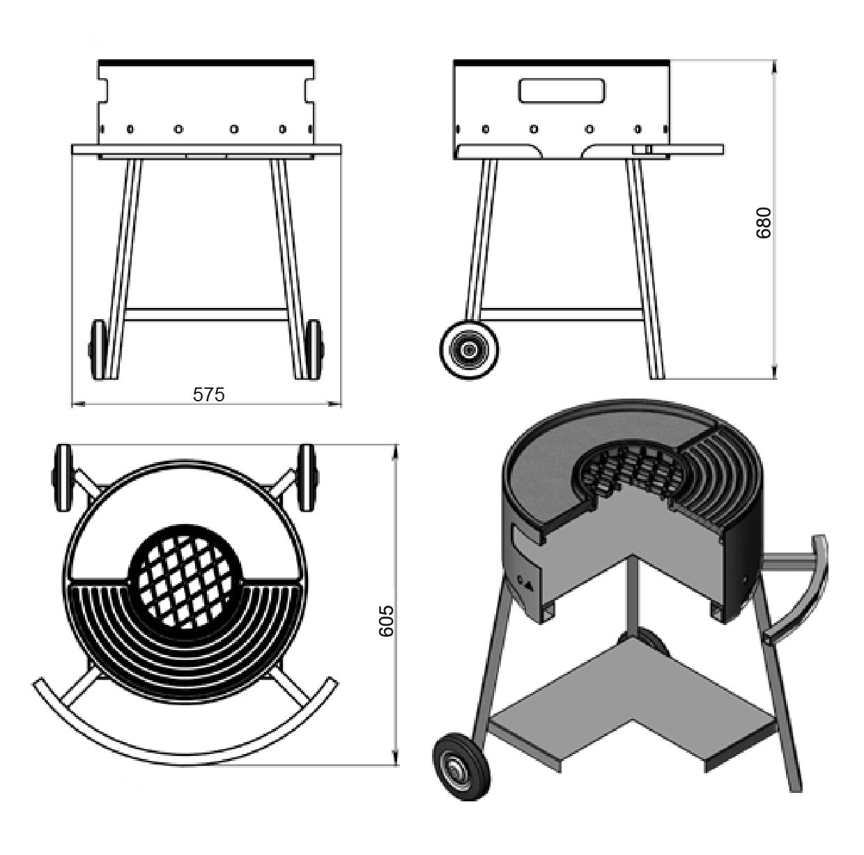 Brazieris ar čuguna restīti uz statīva - Image 6