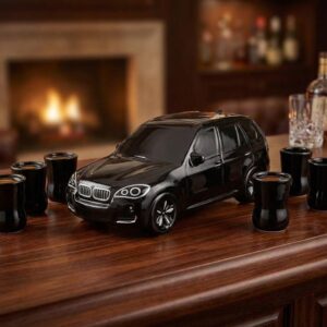 Keraminis gėrimų rinkinis „BMW Automobilis“ | 1.5 L, 5 taurelės, Juodas