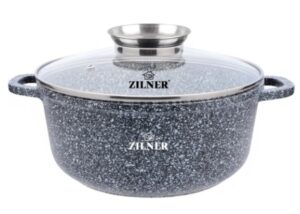 Puodas su marmuro danga ir dangčiu Zilner