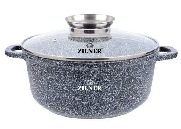 Puodas su marmuro danga ir dangčiu Zilner